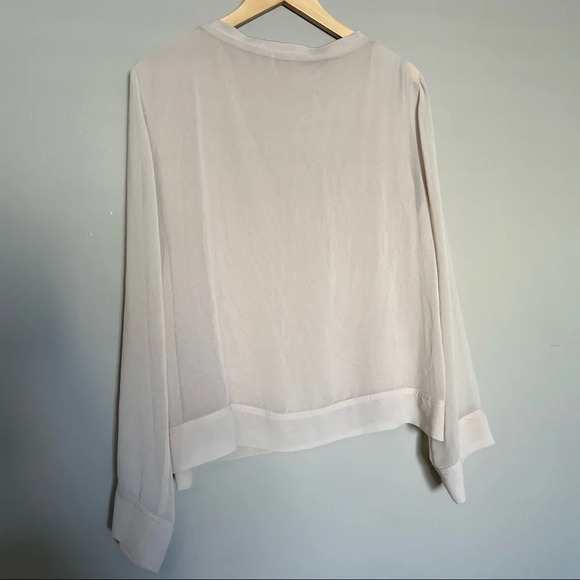 NWT! Zara Woman Sz  L Neutral Long Sleeve Blouse Top - Picture 14 of 14